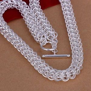 Valentines Sterling Silver plated Chain New 18"